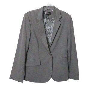 Vintage Sharagano Signature Gray Blazer Women Sz S Lined W/ Shoulder Pads Office